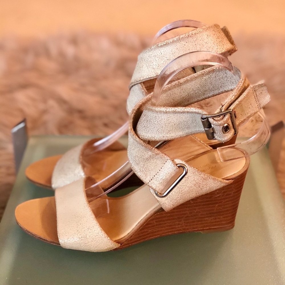 Rag & Bone Distressed Ankle wrap Wedge Sandal